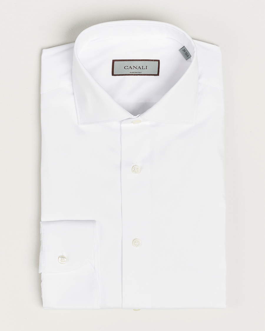 Homme | Chemises | Canali | Slim Fit Cotton/Stretch Shirt White