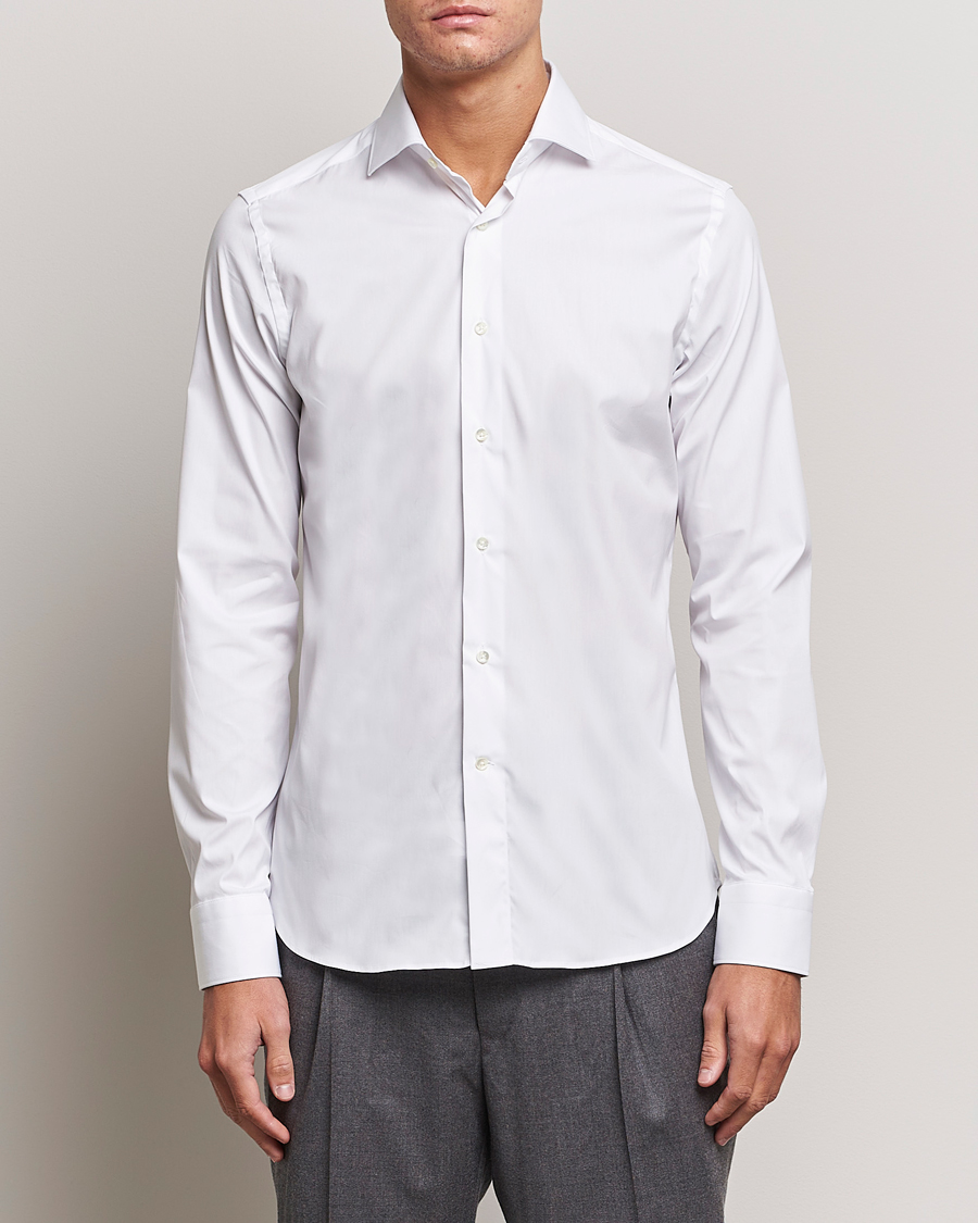 Homme | Chemises | Canali | Slim Fit Cotton/Stretch Shirt White