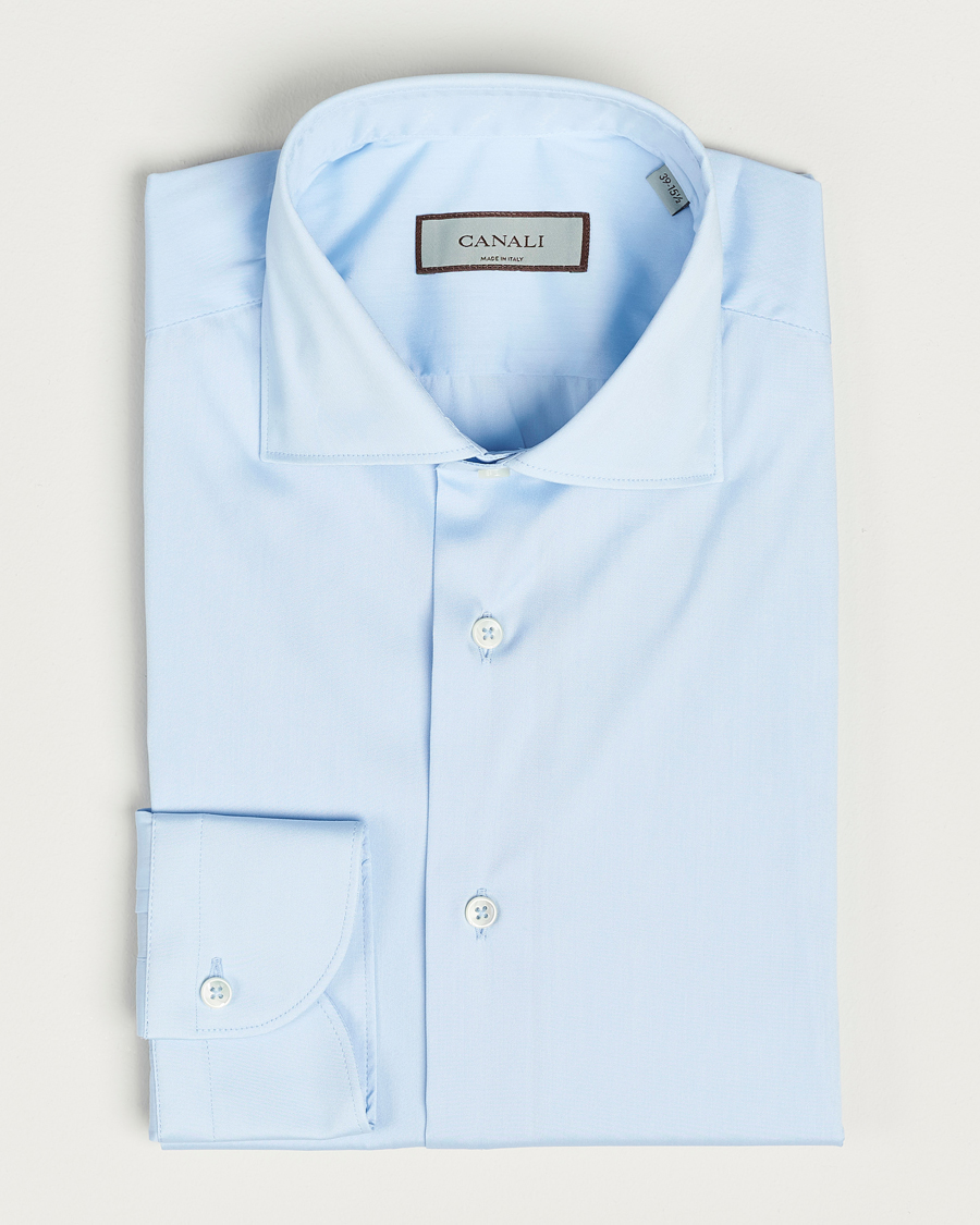 Homme | Chemises | Canali | Slim Fit Cotton/Stretch Shirt Light Blue