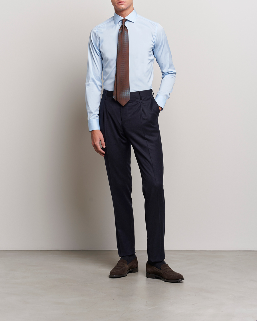 Homme | Chemises | Canali | Slim Fit Cotton/Stretch Shirt Light Blue