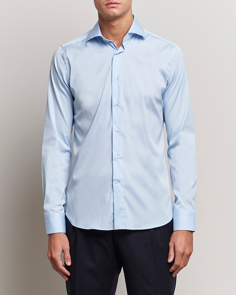 Homme | Chemises | Canali | Slim Fit Cotton/Stretch Shirt Light Blue