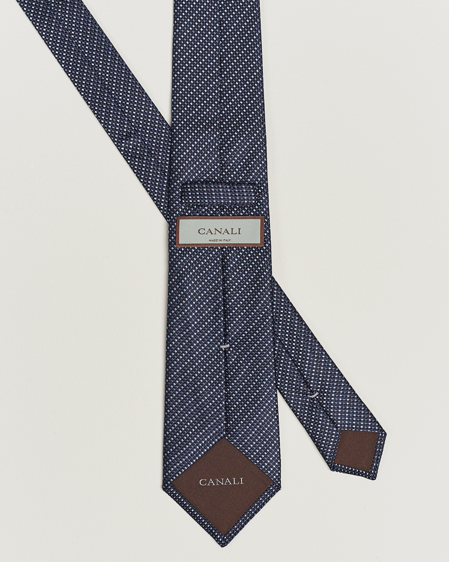 Homme | Canali Structured Silk Tie Navy | Canali | Structured Silk Tie Navy