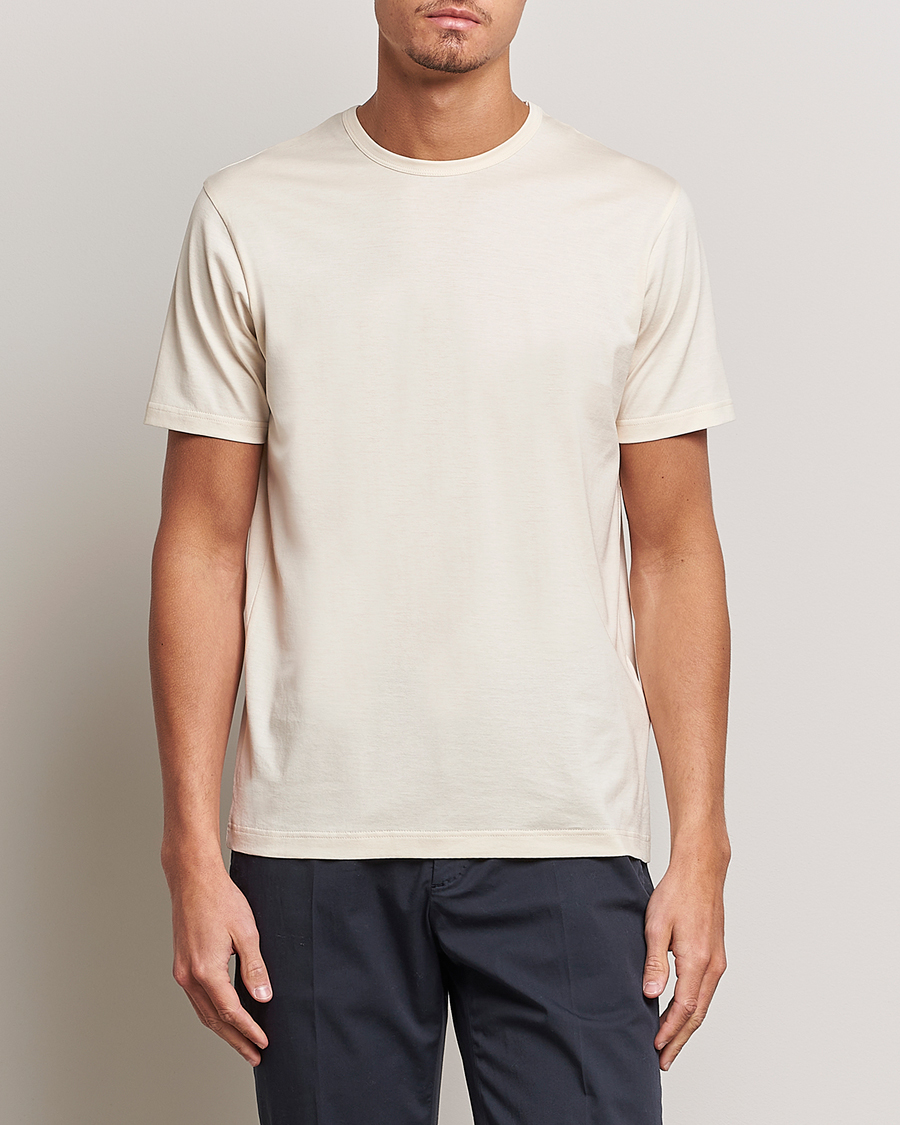 Homme | T-shirts | Sunspel | Crew Neck Q82 Cotton T-Shirt Undyed