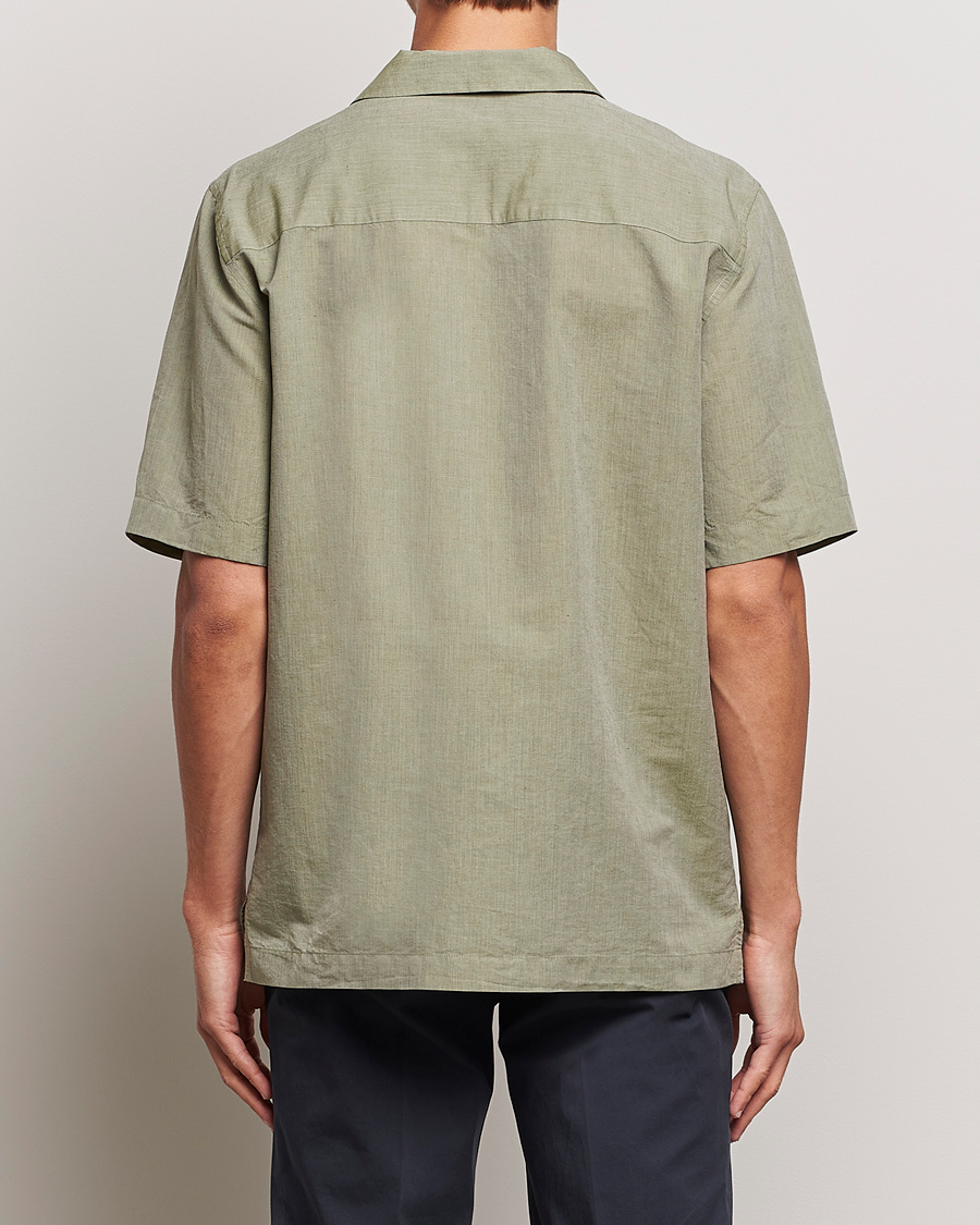 Homme | Chemises | Sunspel | Lightweight Cotton/Linen Resort Shirt Hunter Green
