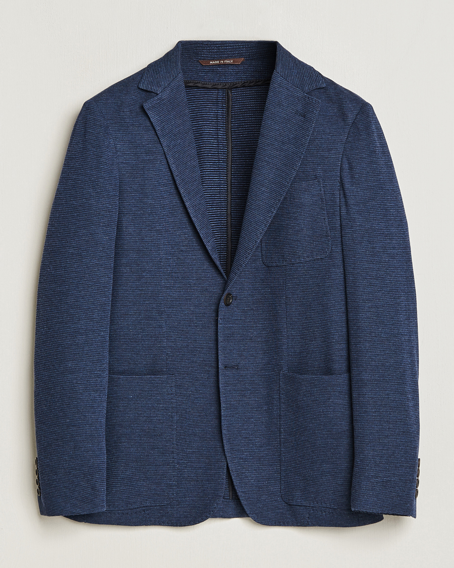Homme | Blazers | Canali | Structured Jersey Jacket Blue