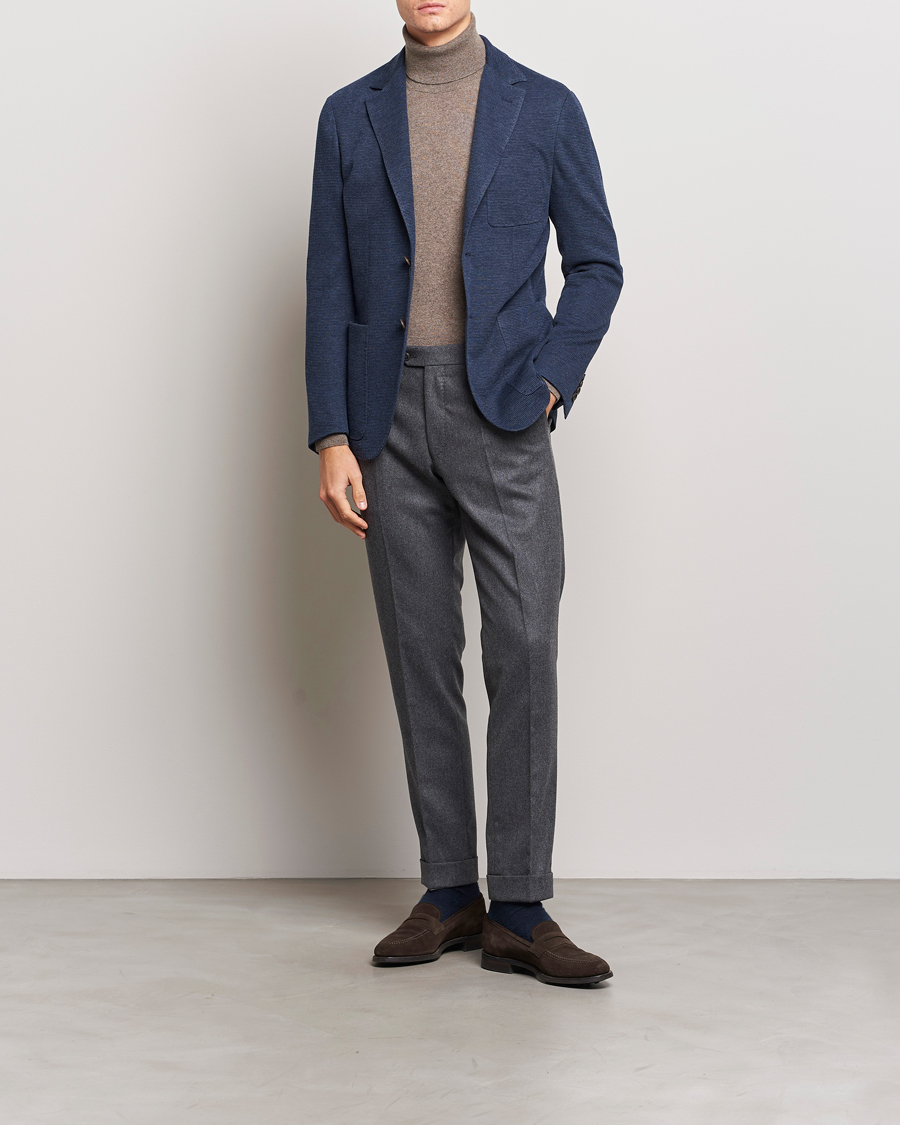 Homme | Blazers | Canali | Structured Jersey Jacket Blue