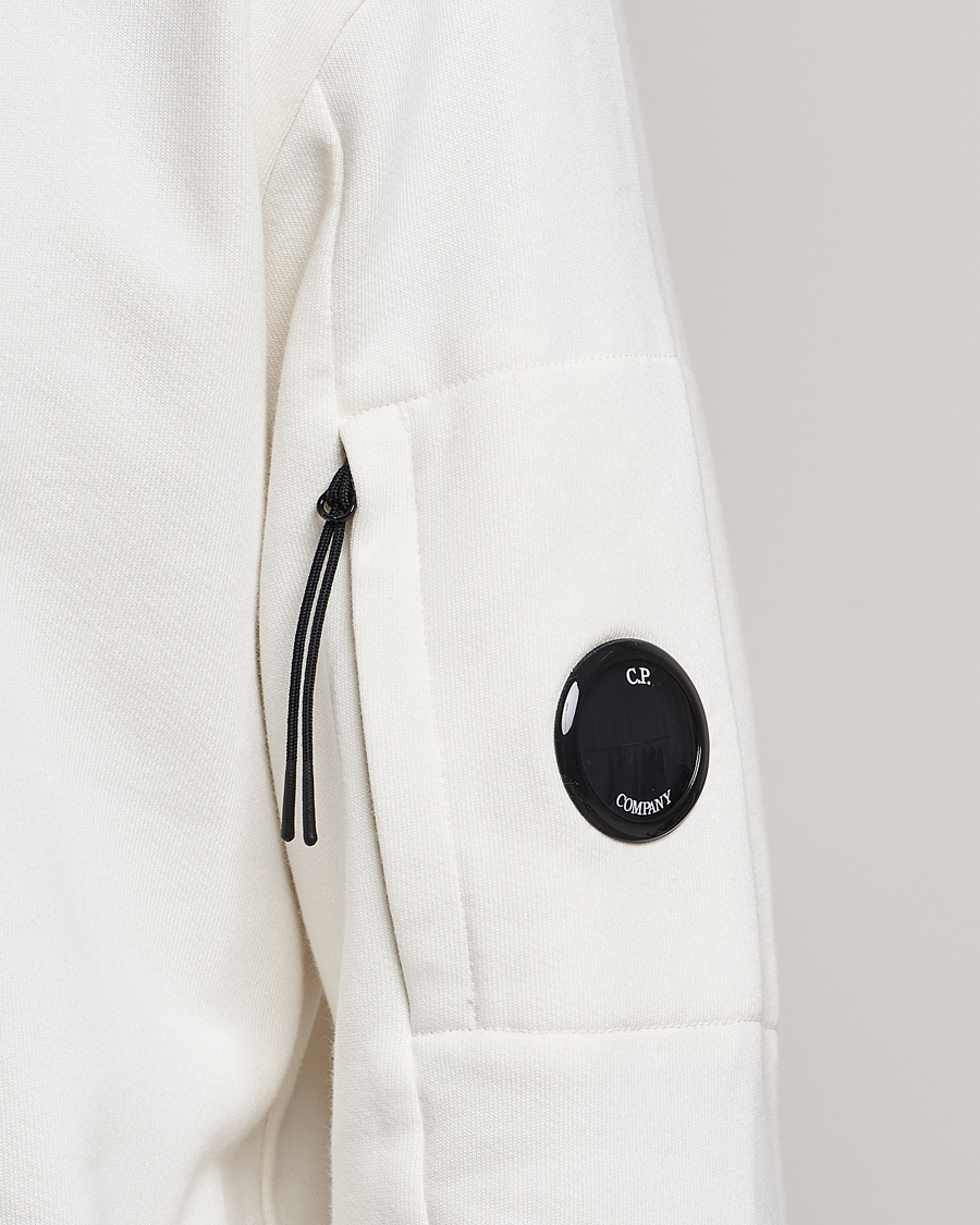 Homme | Pulls Et Tricots | C.P. Company | Diagonal Raised Fleece Lens Sweatshirt White