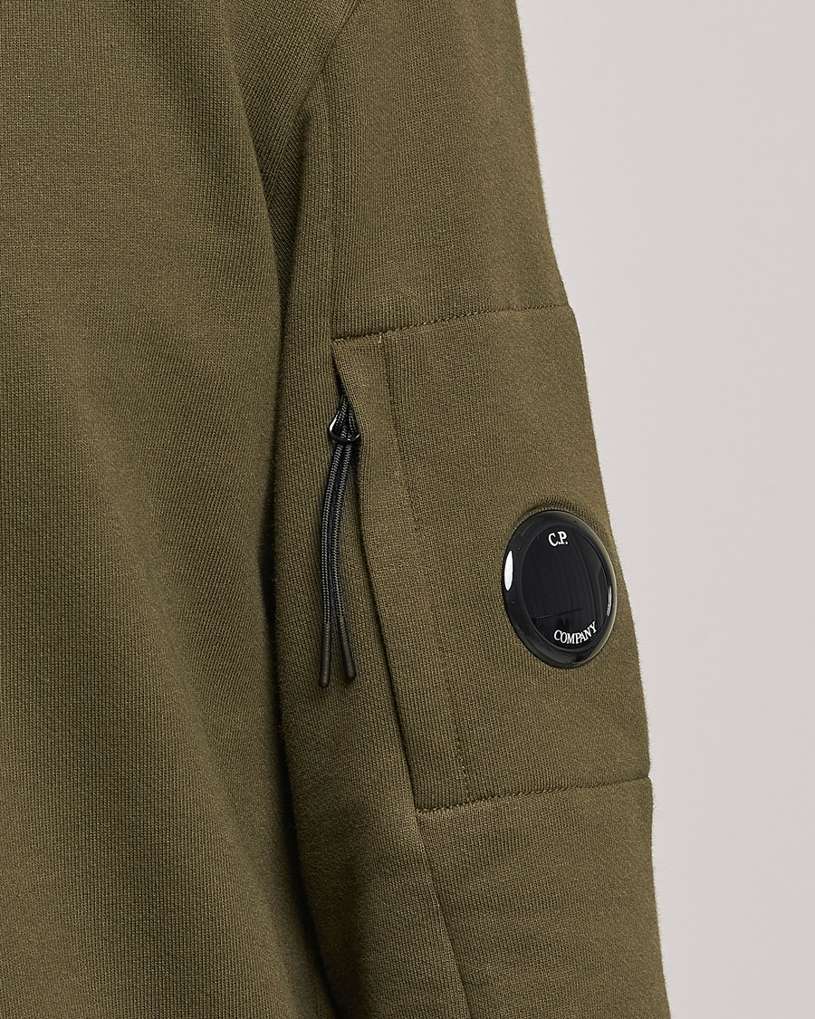 Homme | Pulls Et Tricots | C.P. Company | Diagonal Raised Fleece Lens Sweatshirt Military Green