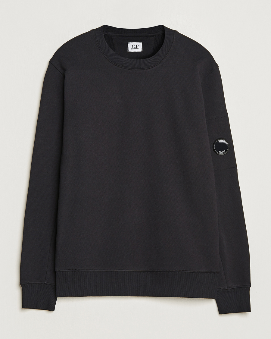 Homme | Pulls Et Tricots | C.P. Company | Diagonal Raised Fleece Lens Sweatshirt Black