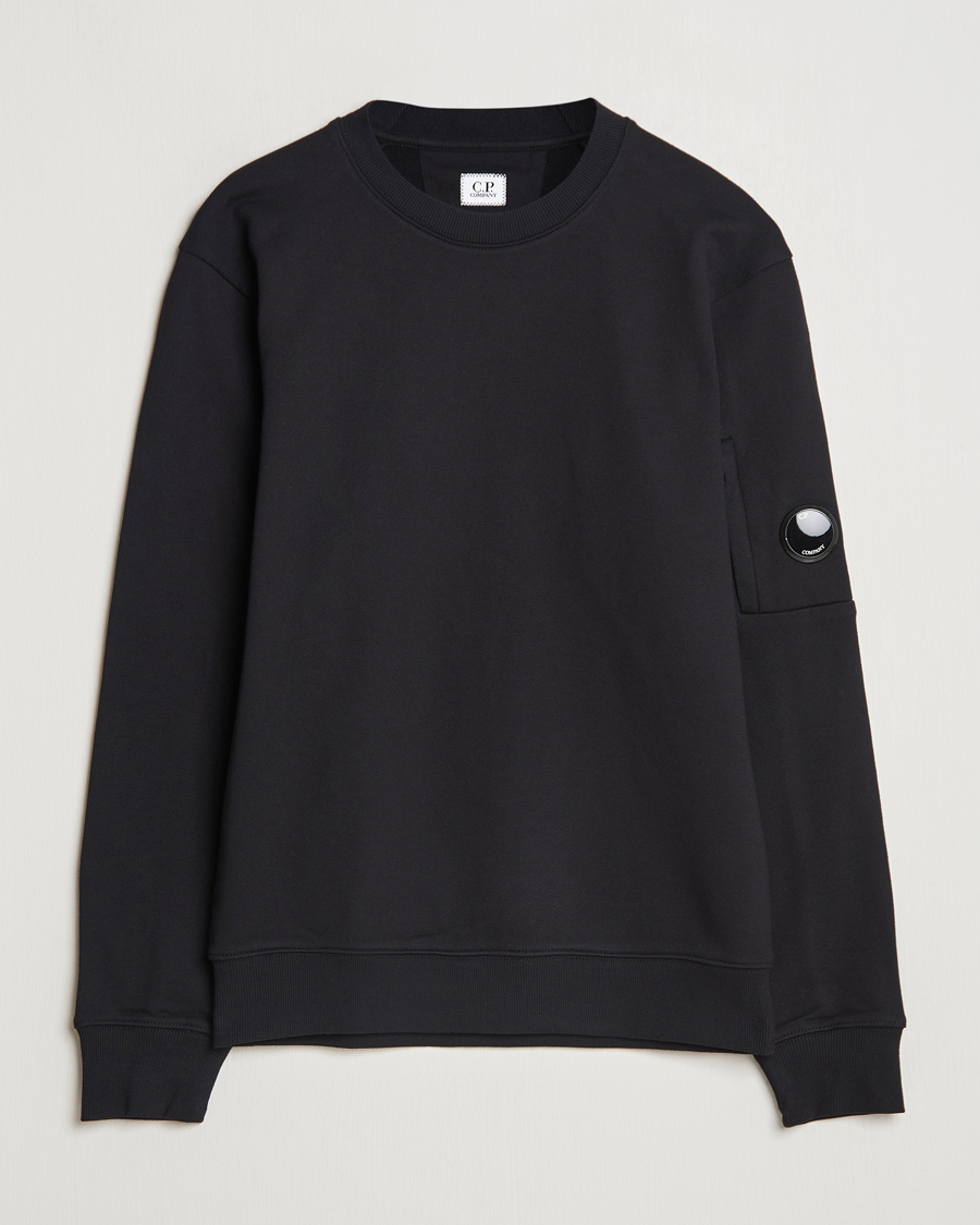 Homme | Pulls Et Tricots | C.P. Company | Diagonal Raised Fleece Lens Sweatshirt Black