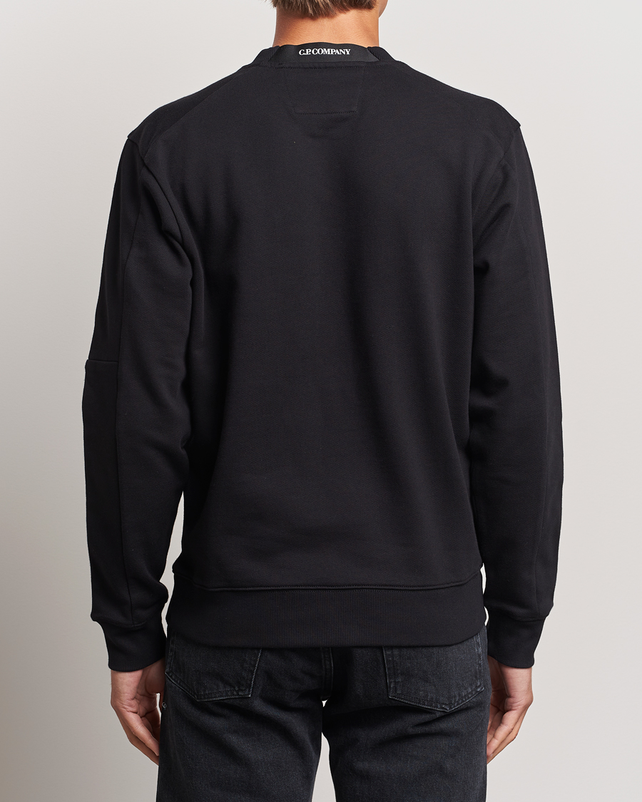 Homme | Pulls Et Tricots | C.P. Company | Diagonal Raised Fleece Lens Sweatshirt Black