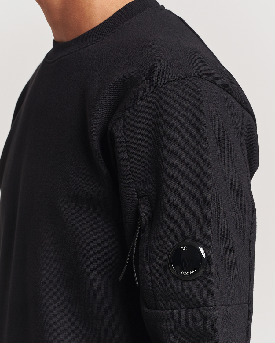 Homme | Pulls Et Tricots | C.P. Company | Diagonal Raised Fleece Lens Sweatshirt Black