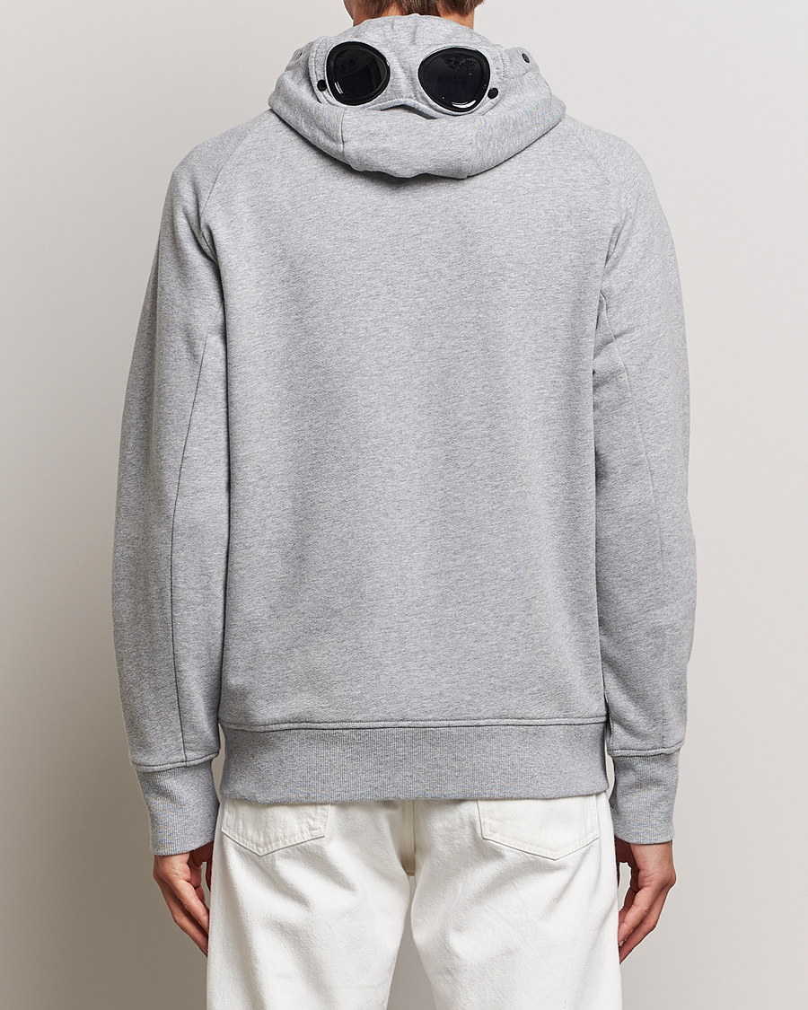 Heren | Truien | C.P. Company | Diagonal Raised Fleece Full Zip Goggle Hoodie Grey