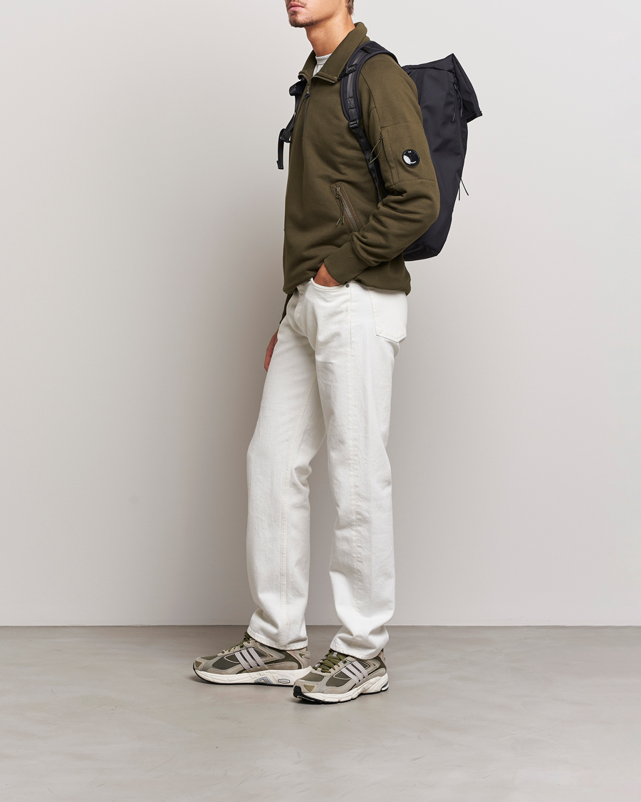 Homme | Pulls Et Tricots | C.P. Company | Diagonal Raised Fleece Half Zip Lens Sweatshirt Green