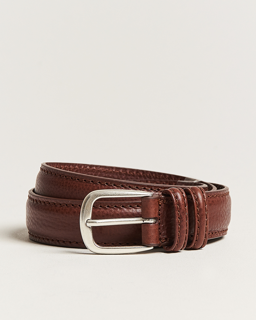 Homme | Anderson's Grained Leather Belt 3 cm Brown | Anderson's | Grained Leather Belt 3 cm Brown