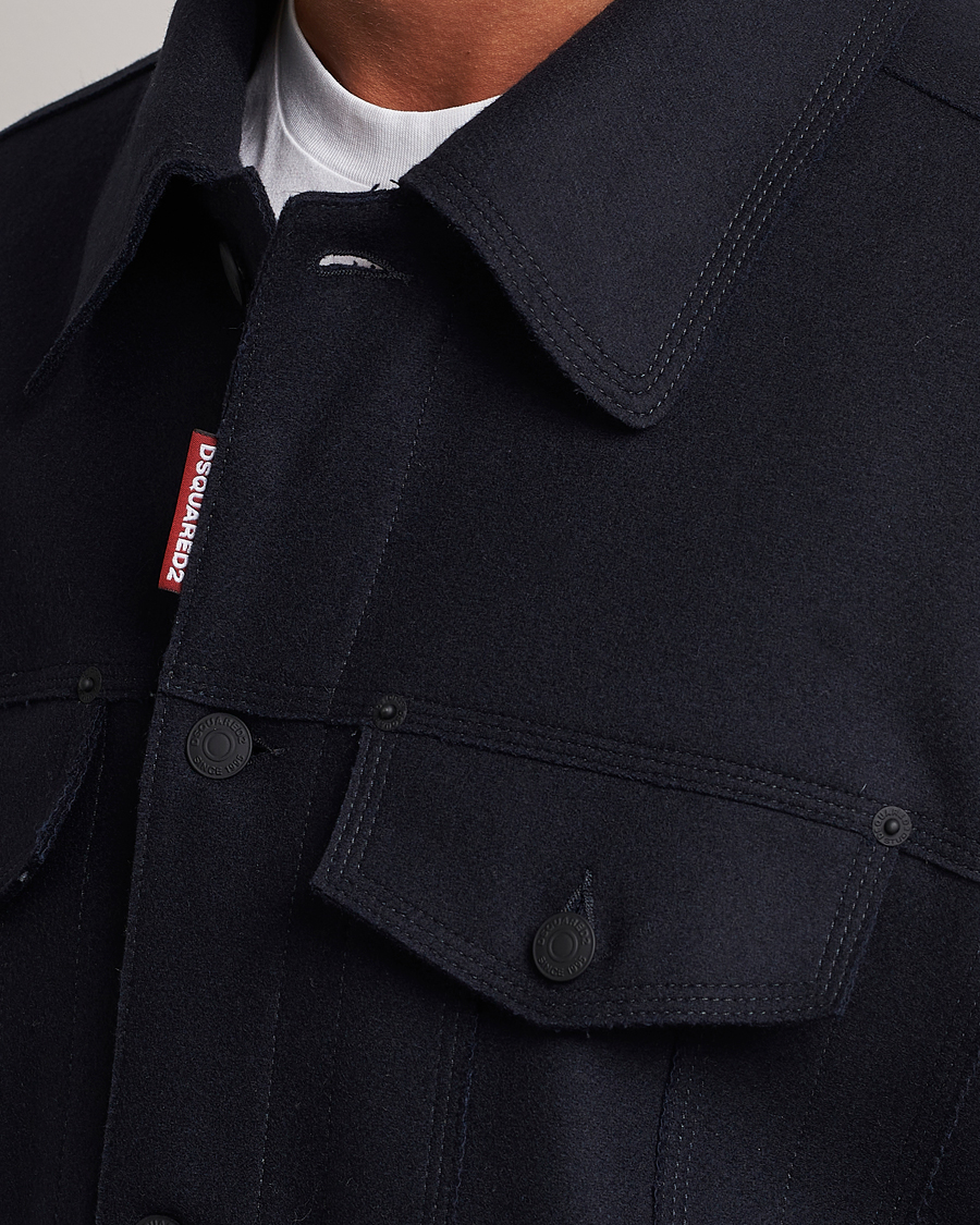 Homme | Manteaux Et Vestes | Dsquared2 | Felt Wool Bomber Jacket Navy