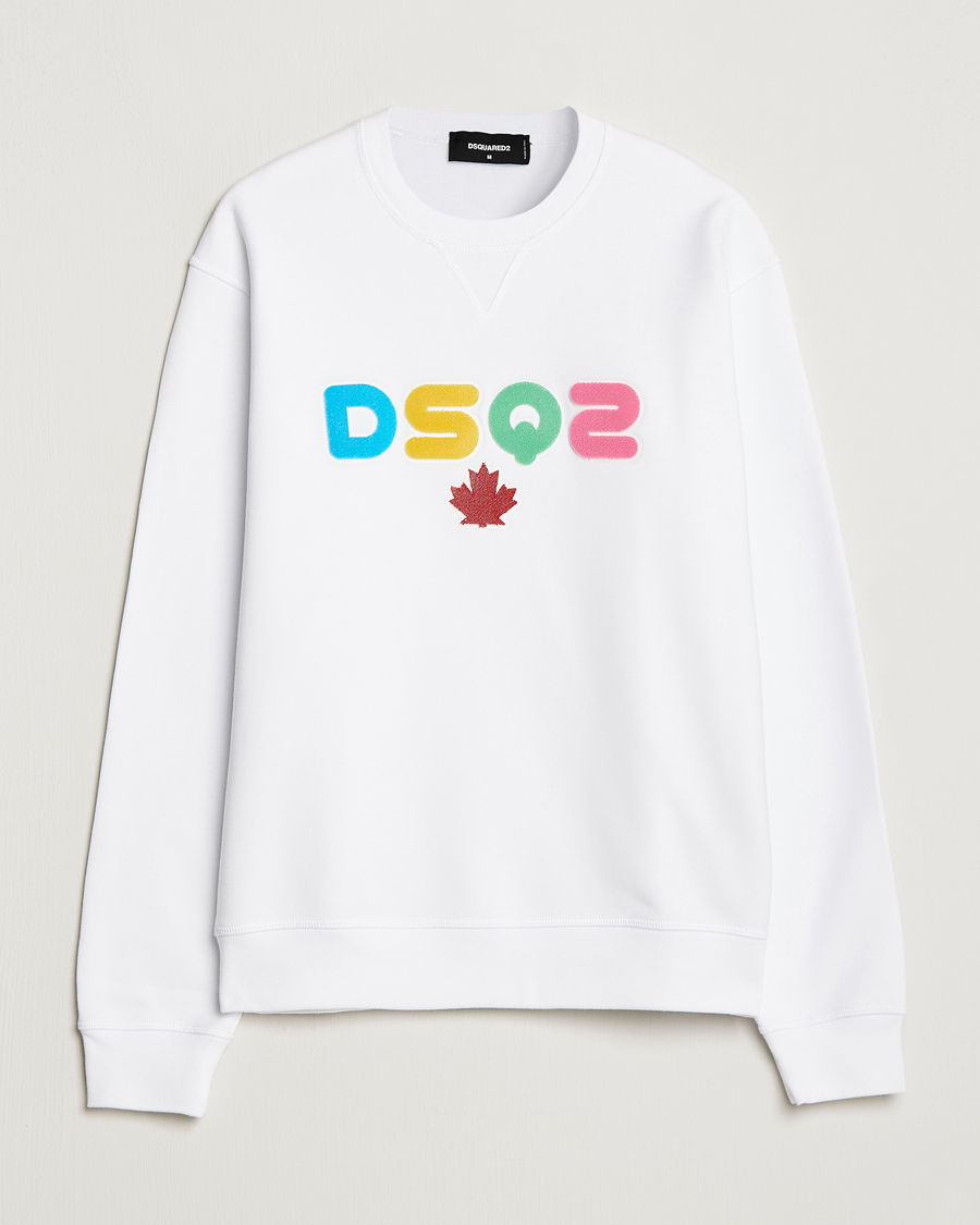 Homme | Pulls Et Tricots | Dsquared2 | Cool Fit Leaf Sweatshirt White