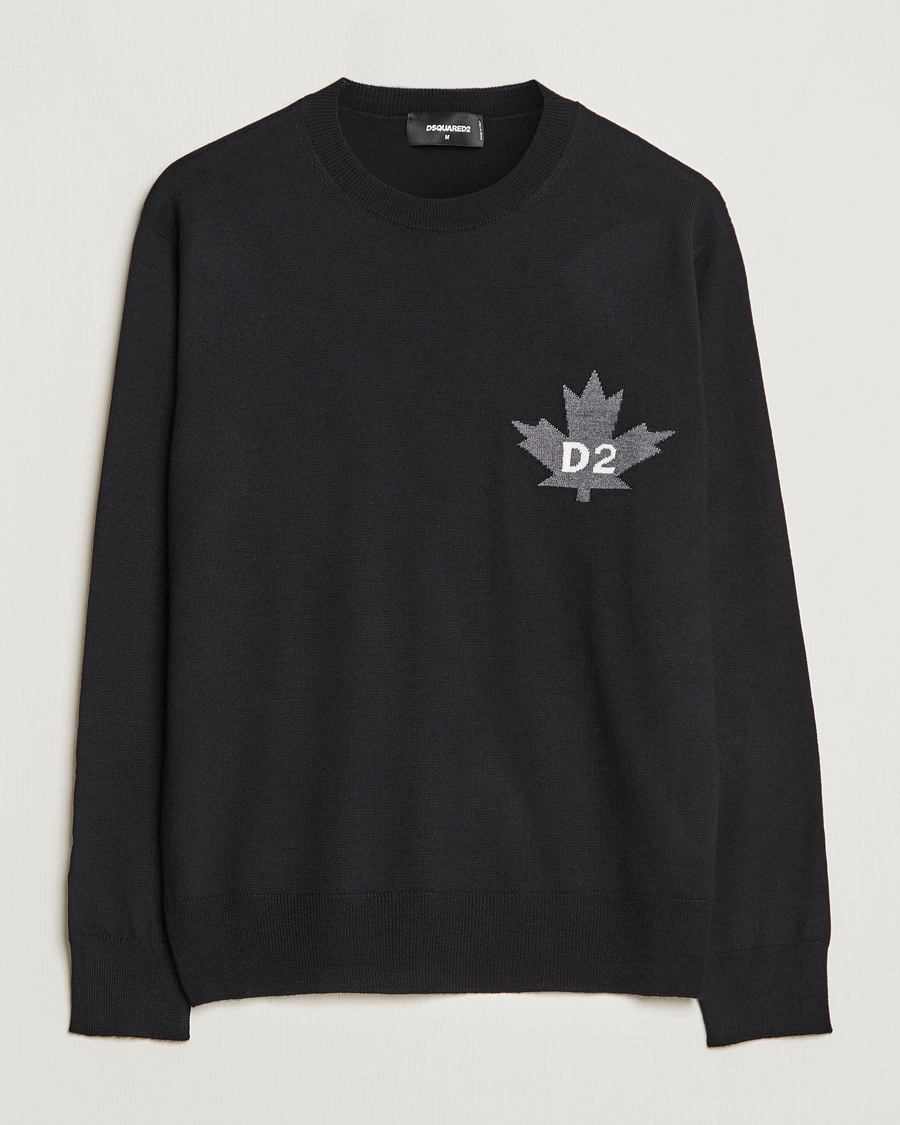 Homme | Pulls Et Tricots | Dsquared2 | D2 Leaf Knitted Sweatshirt Black