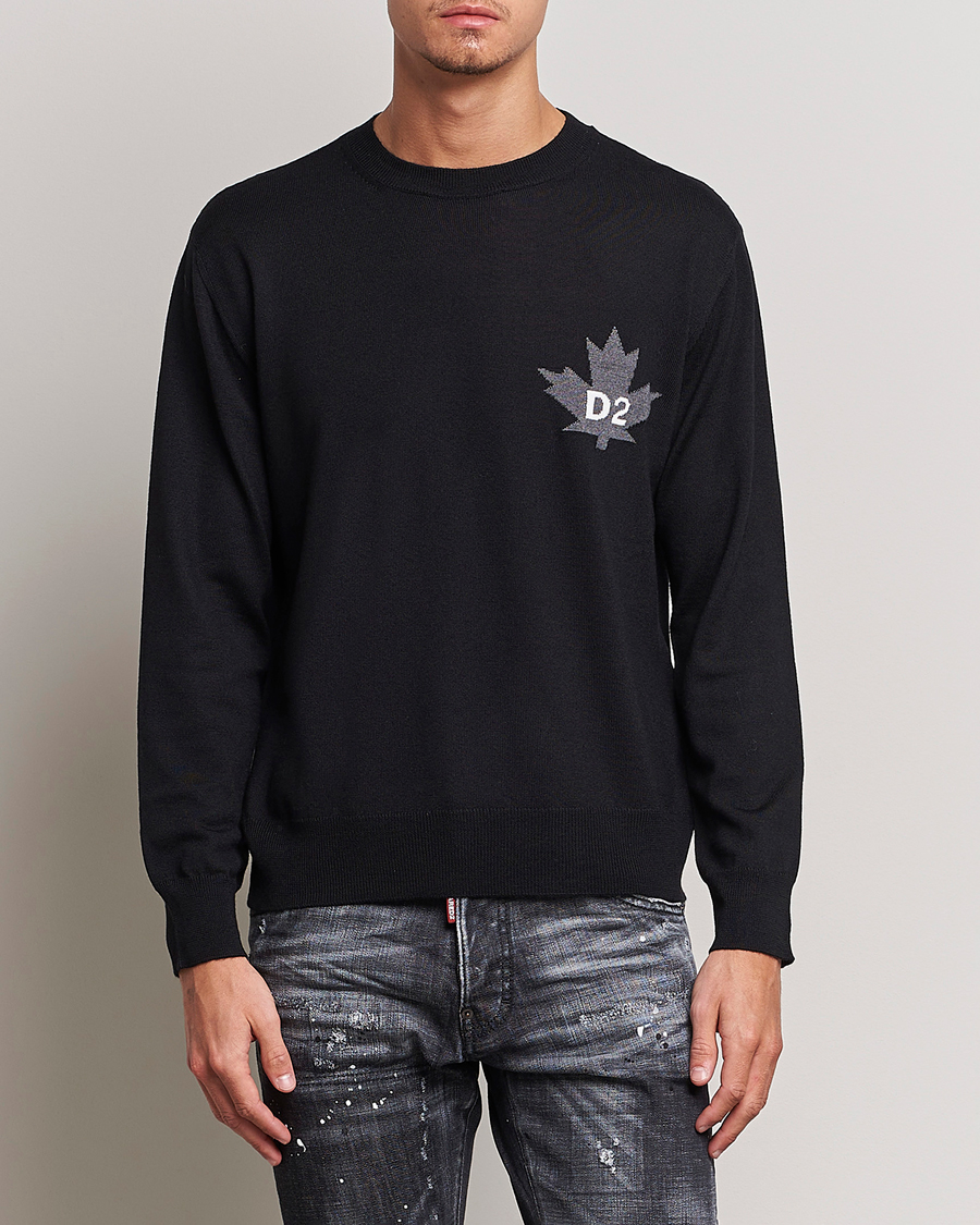 Homme | Pulls Et Tricots | Dsquared2 | D2 Leaf Knitted Sweatshirt Black