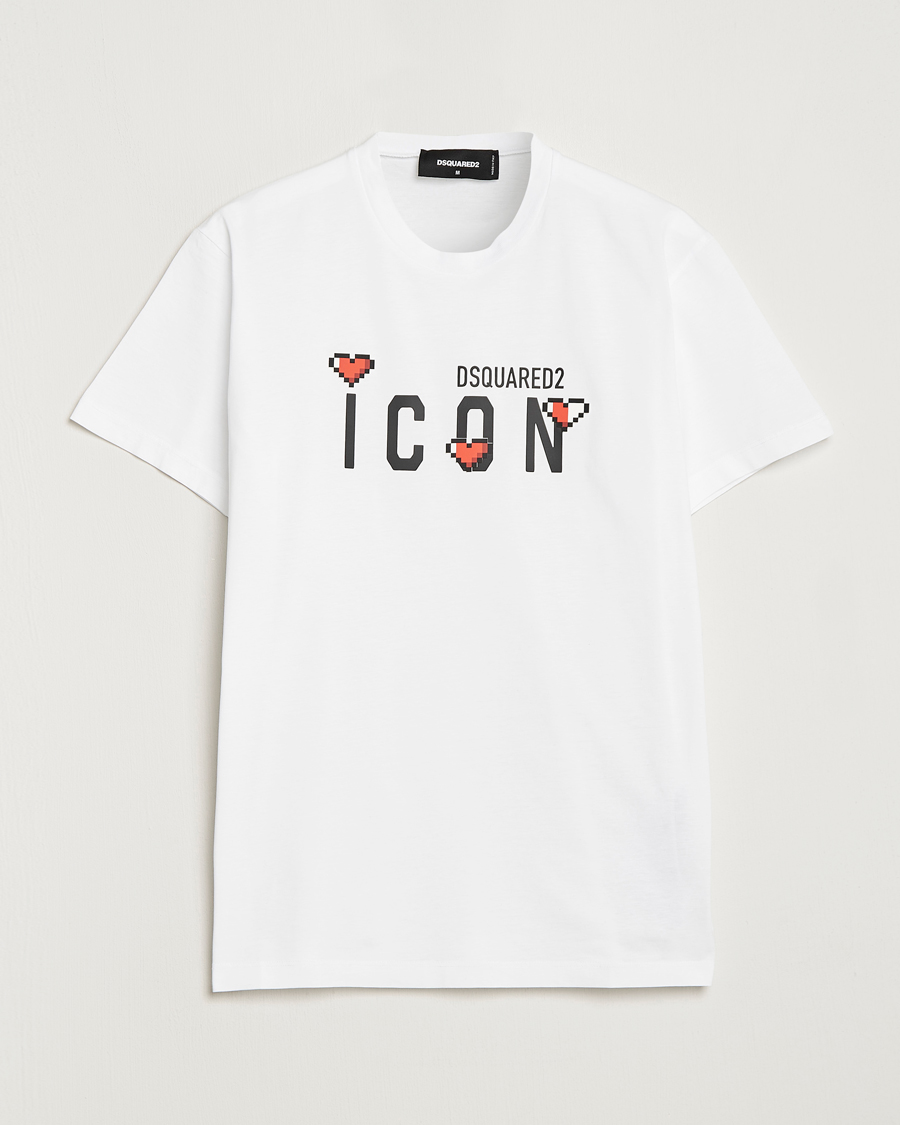 Homme | T-shirts | Dsquared2 | Cool Fit Heart Icon Tee White