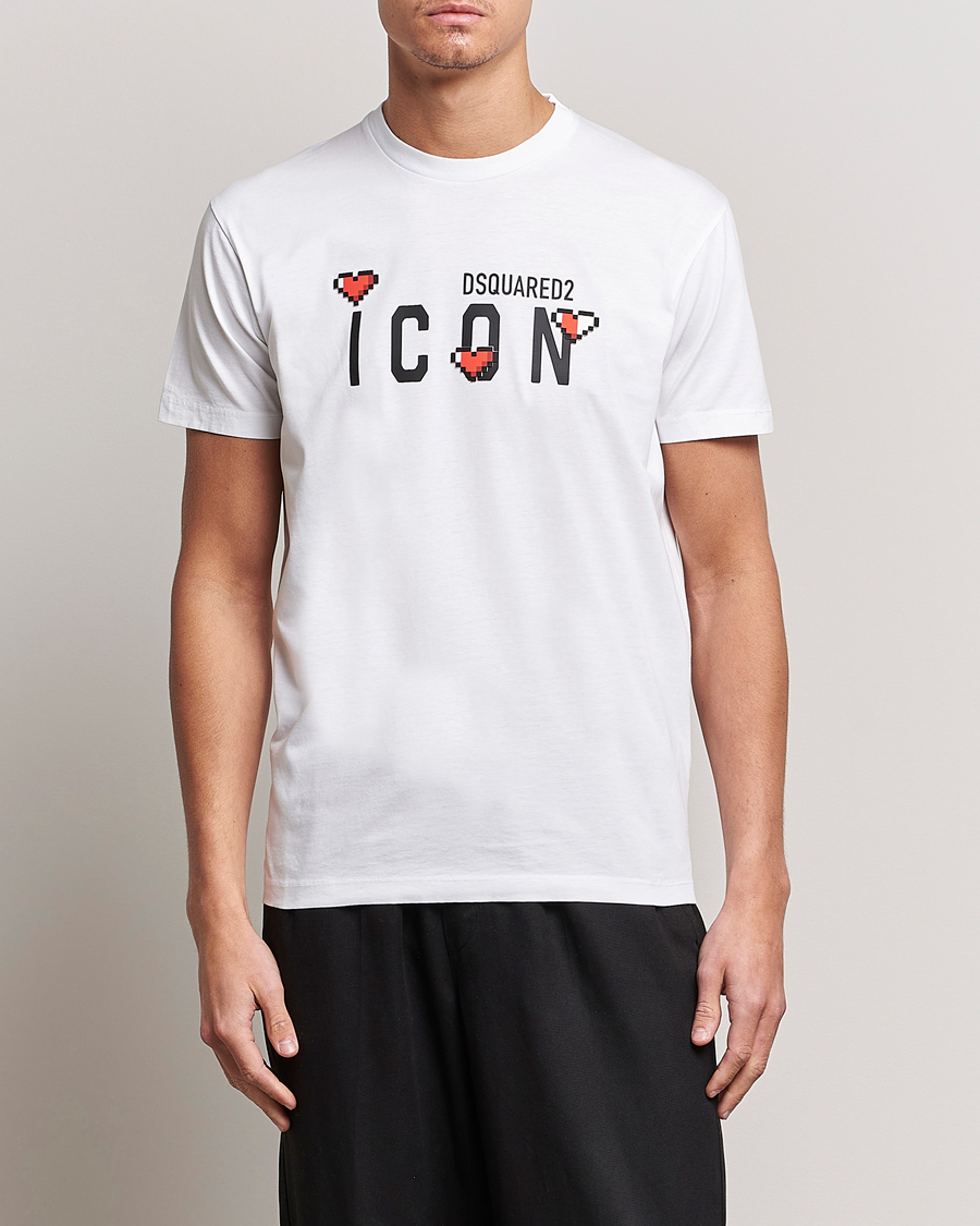 Homme | T-shirts | Dsquared2 | Cool Fit Heart Icon Tee White