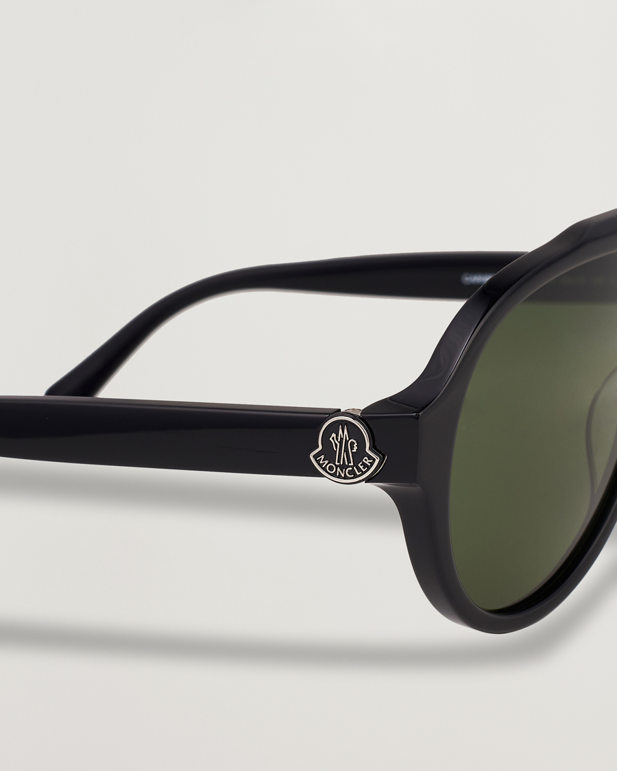 Homme | Moncler Lunettes Caribb Sunglasses Shiny Black/Green | Moncler Lunettes | Caribb Sunglasses Shiny Black/Green