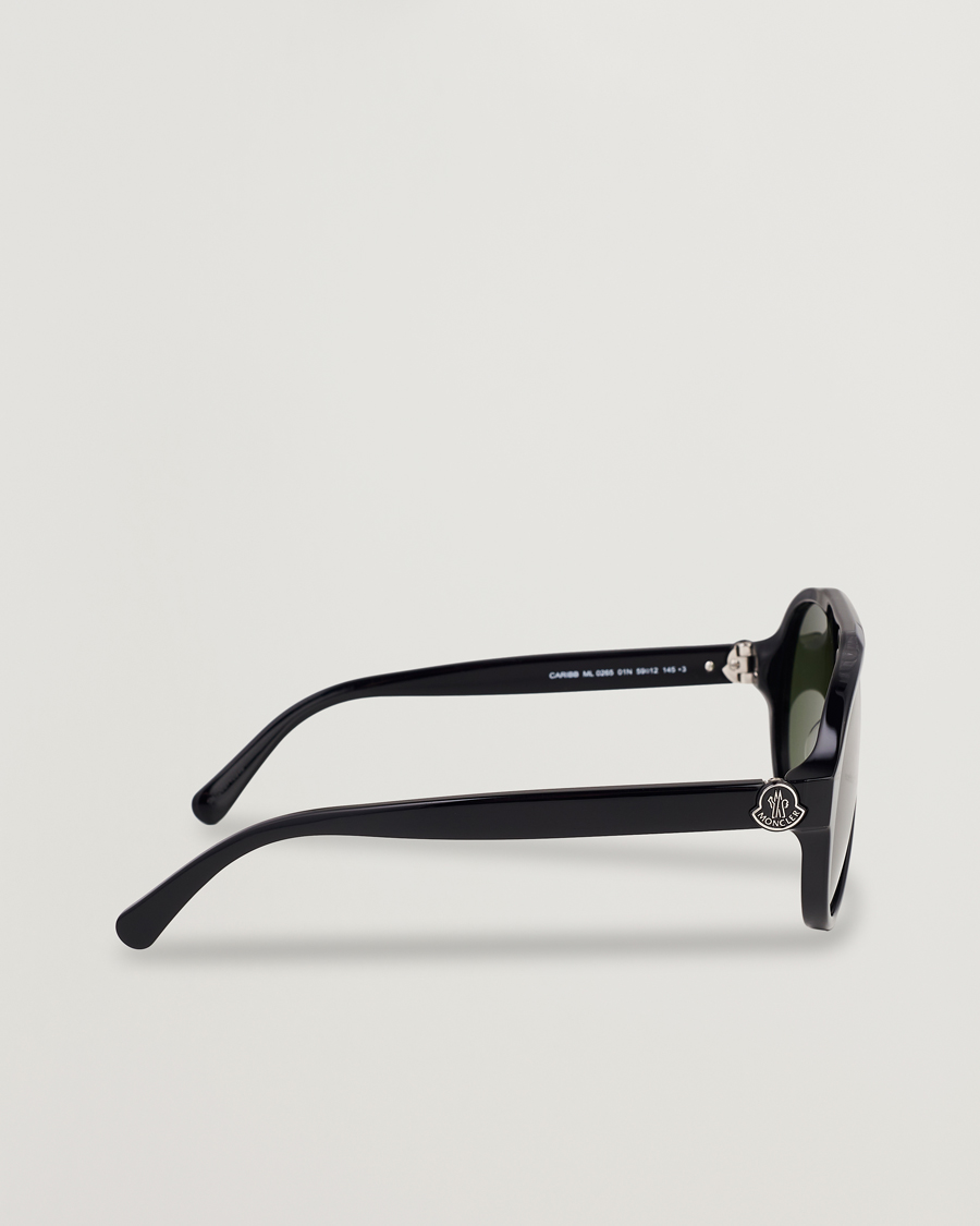Homme | Moncler Lunettes Caribb Sunglasses Shiny Black/Green | Moncler Lunettes | Caribb Sunglasses Shiny Black/Green