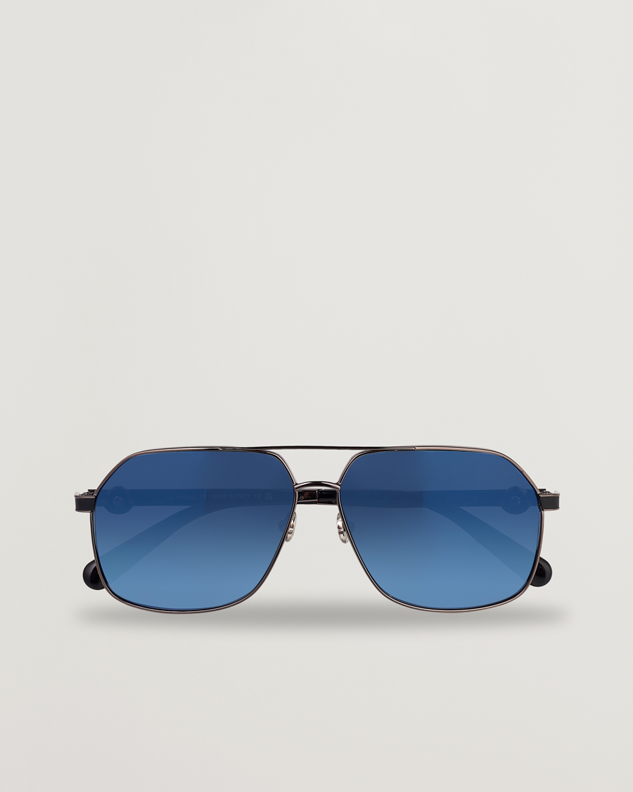Homme | Moncler Lunettes Icepol Sunglasses Shiny Gunmetal/Blue Mirror | Moncler Lunettes | Icepol Sunglasses Shiny Gunmetal/Blue Mirror