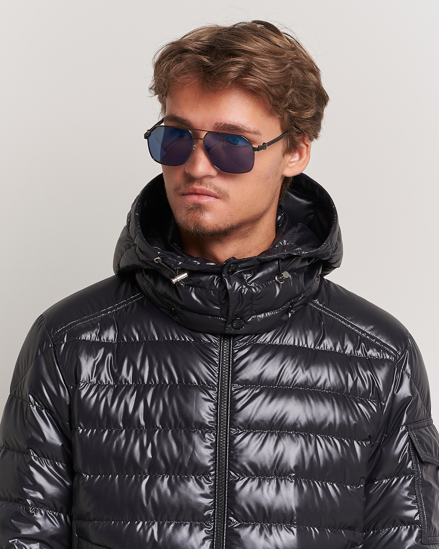 Homme | Moncler Lunettes Icepol Sunglasses Shiny Gunmetal/Blue Mirror | Moncler Lunettes | Icepol Sunglasses Shiny Gunmetal/Blue Mirror