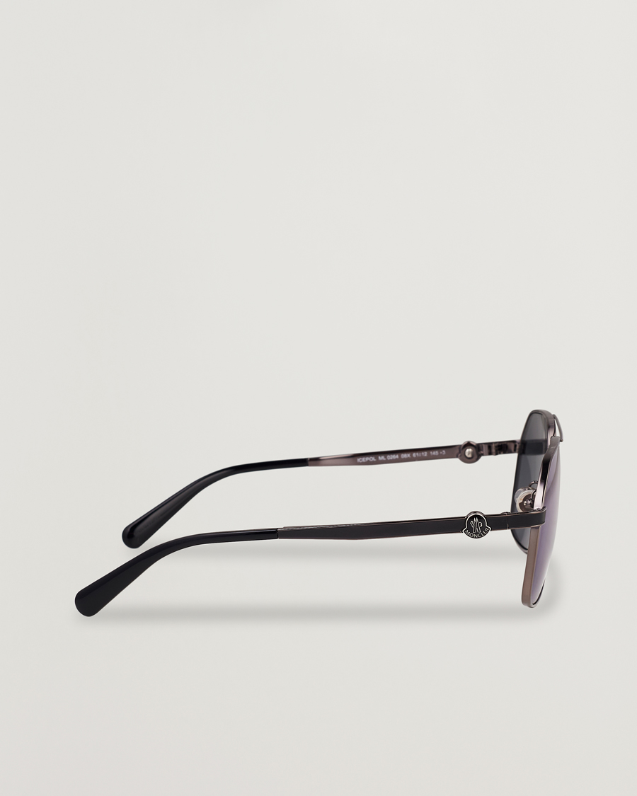 Homme | Moncler Lunettes Icepol Sunglasses Shiny Gunmetal/Blue Mirror | Moncler Lunettes | Icepol Sunglasses Shiny Gunmetal/Blue Mirror