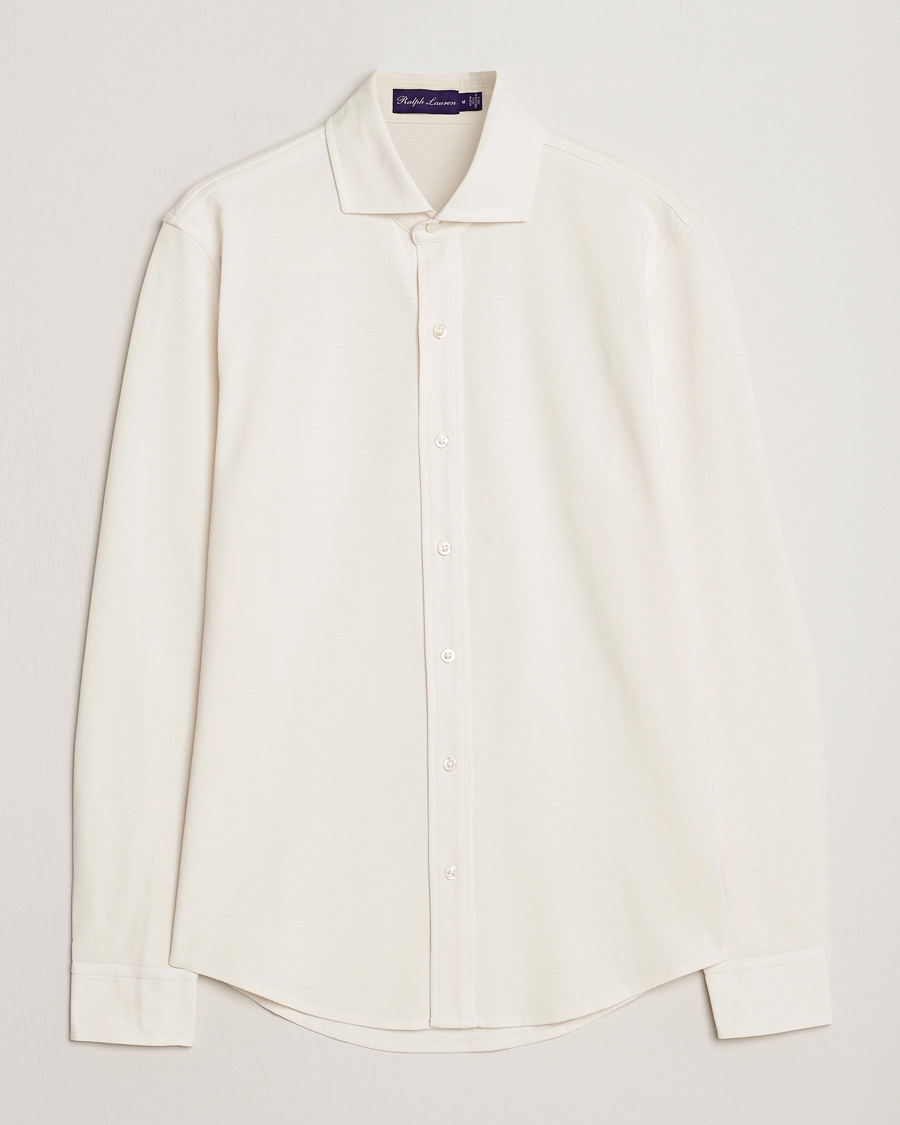 Homme | Chemises | Ralph Lauren Purple Label | Washed Cotton Pique Shirt Cream