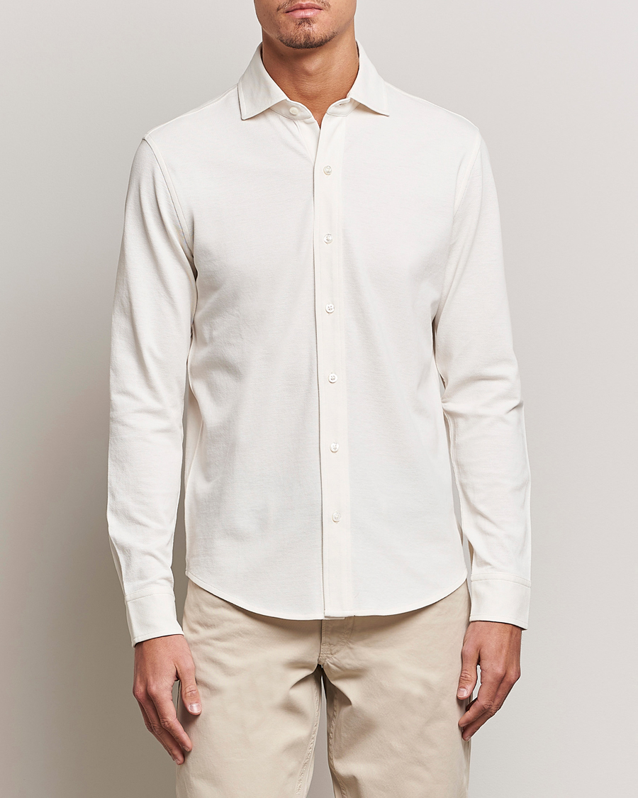 Homme | Chemises | Ralph Lauren Purple Label | Washed Cotton Pique Shirt Cream