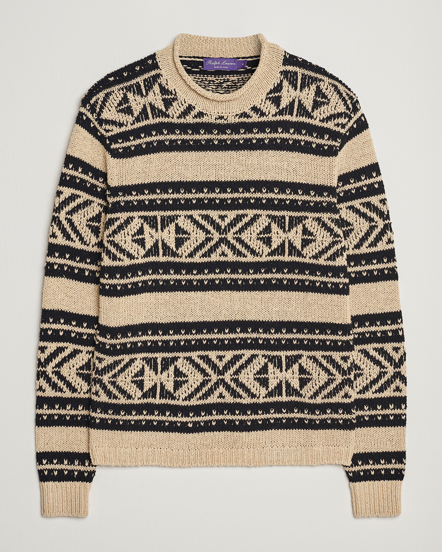 Homme | Pulls Et Tricots | Ralph Lauren Purple Label | Geo Pattern Sweater Cream