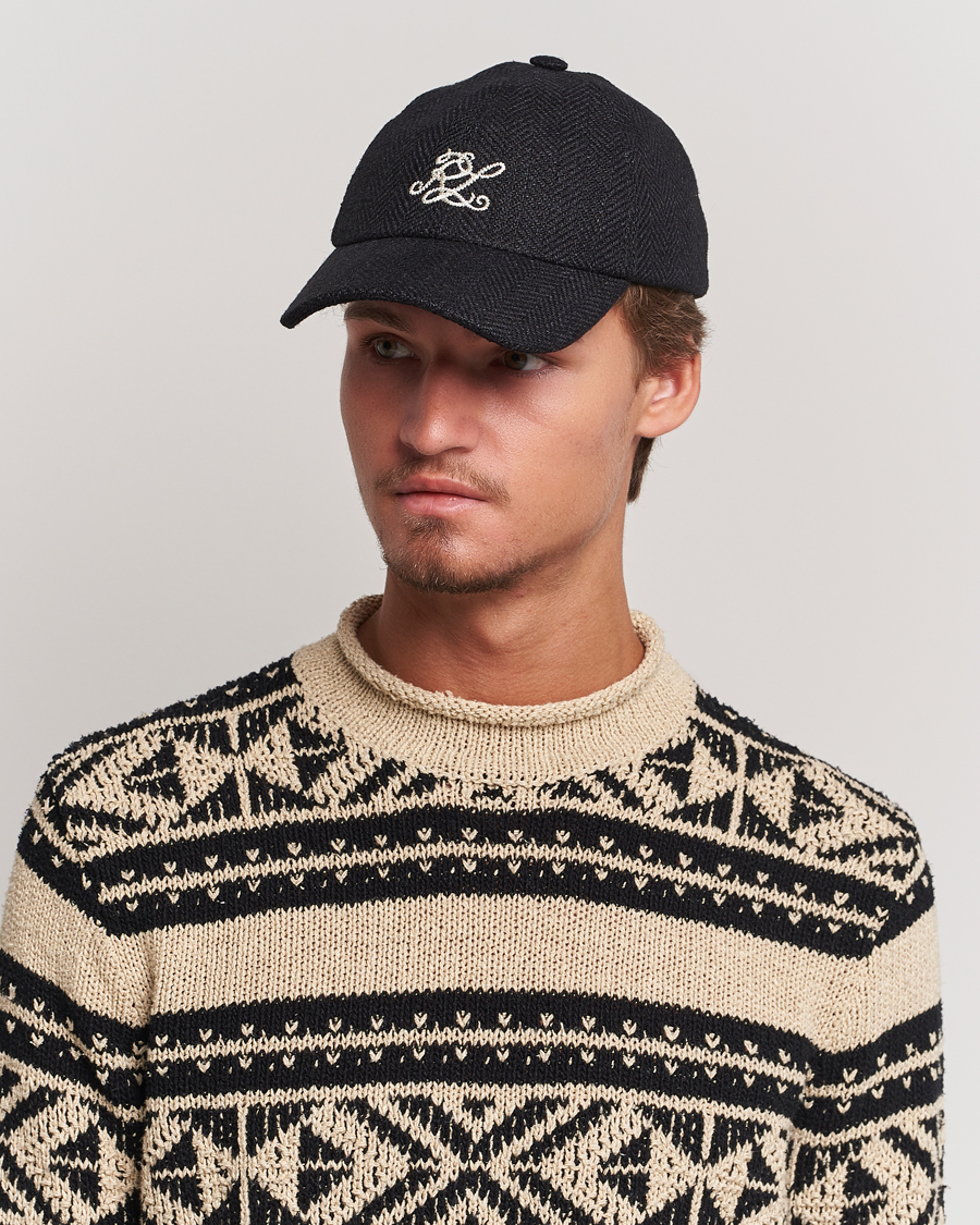 Homme | Ralph Lauren Purple Label Linen/Silk Baseball Cap Black | Ralph Lauren Purple Label | Linen/Silk Baseball Cap Black