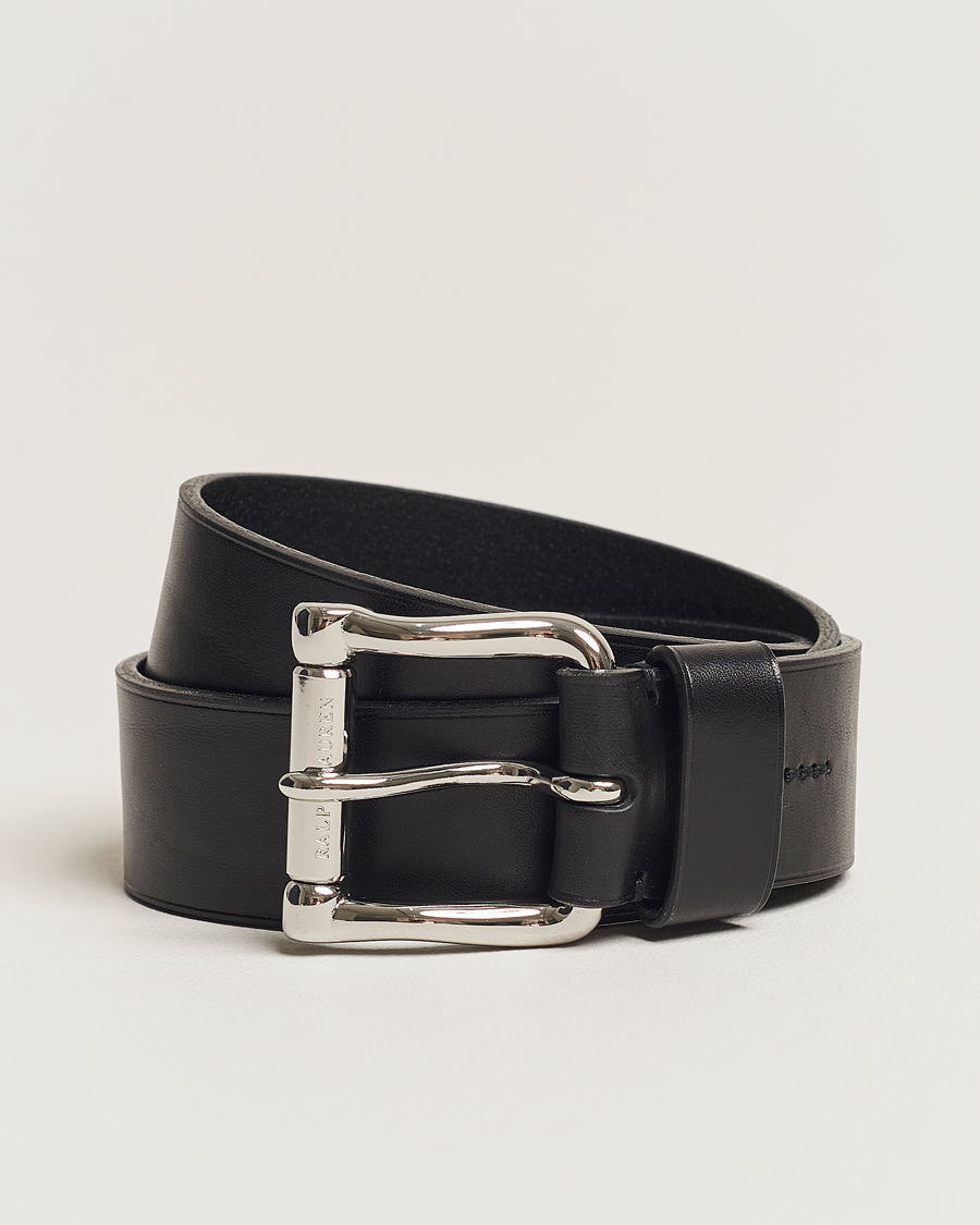 Homme | Ralph Lauren Purple Label Vachetta Roller Belt Black | Ralph Lauren Purple Label | Vachetta Roller Belt Black