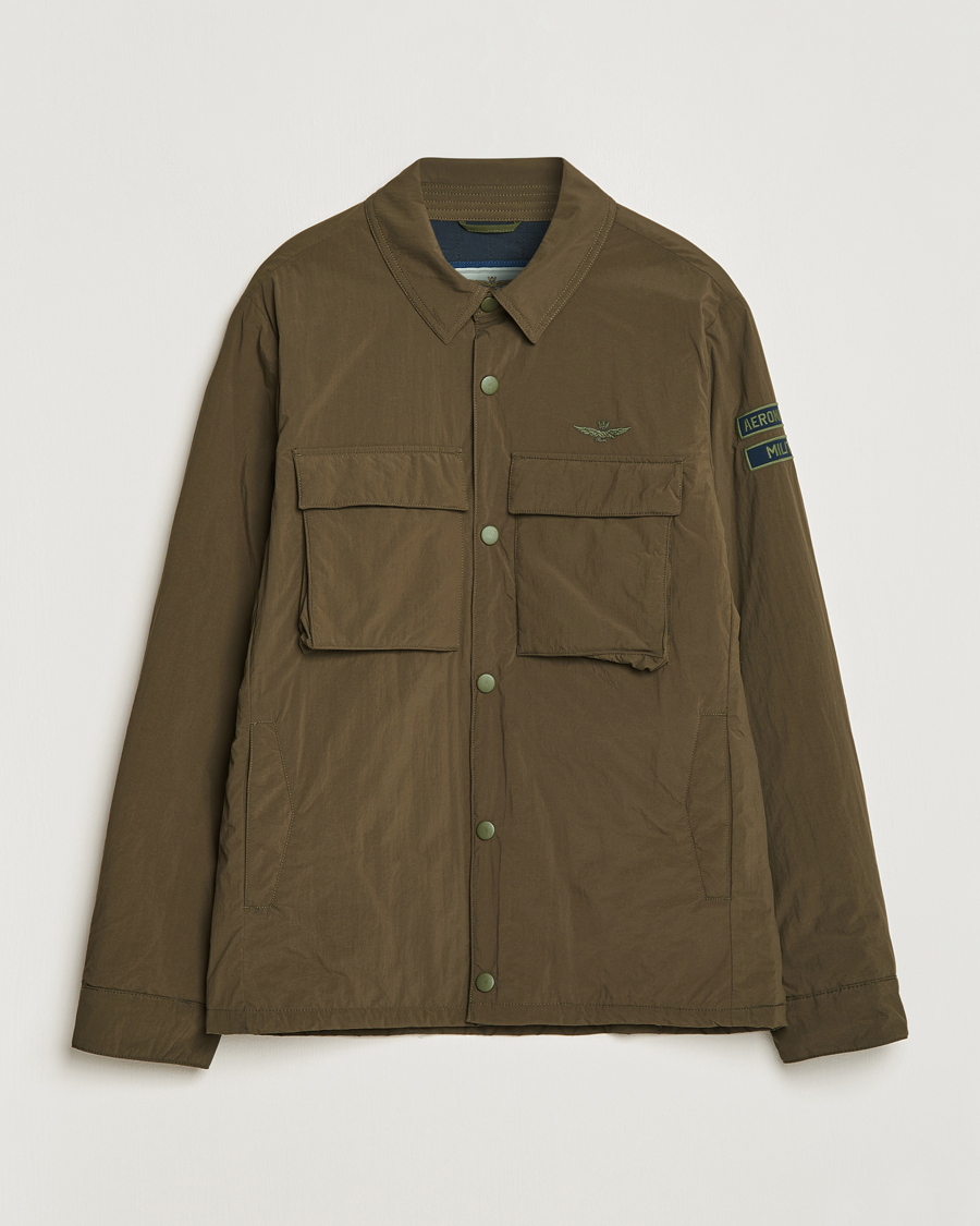 Heren | Jassen | Aeronautica Militare | Light Padded Pocket Shirt Jacket Off Green