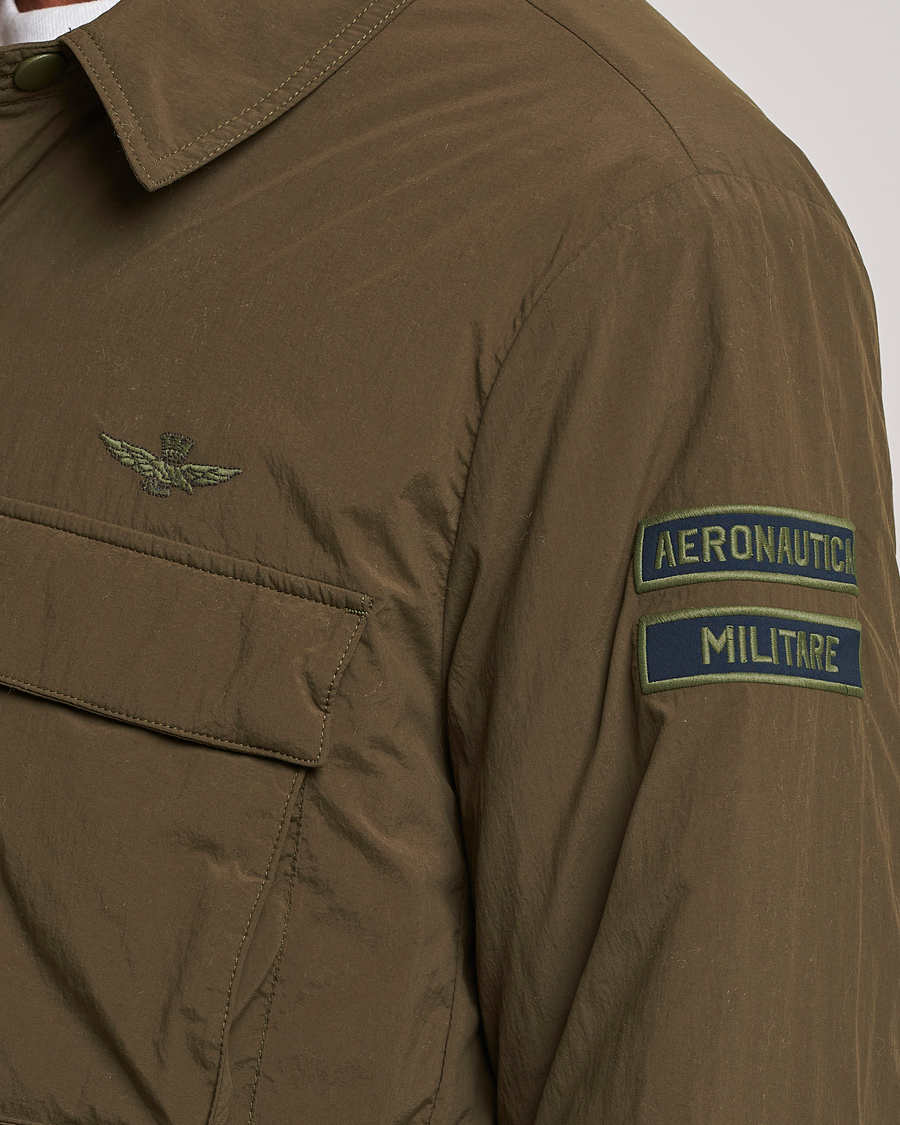 Heren | Jassen | Aeronautica Militare | Light Padded Pocket Shirt Jacket Off Green