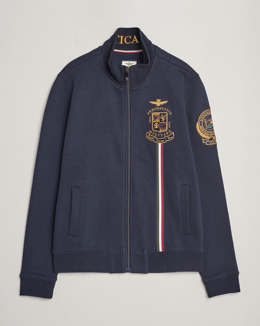 Homme | Pulls Et Tricots | Aeronautica Militare | Felpa Full Zip Sweatshirt Dark Blue