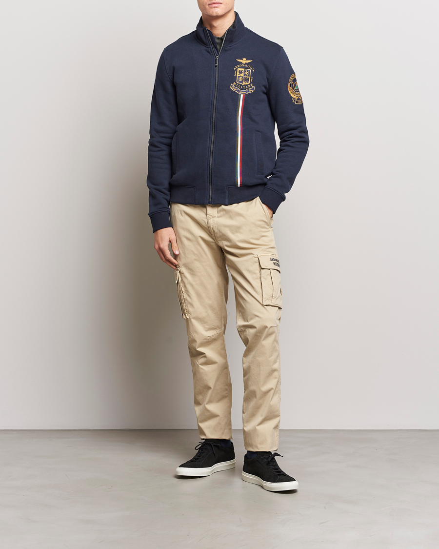 Homme | Pulls Et Tricots | Aeronautica Militare | Felpa Full Zip Sweatshirt Dark Blue