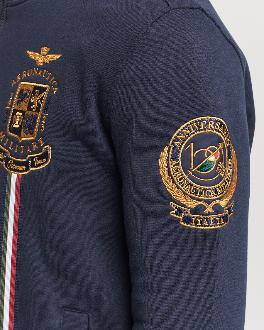 Homme | Pulls Et Tricots | Aeronautica Militare | Felpa Full Zip Sweatshirt Dark Blue