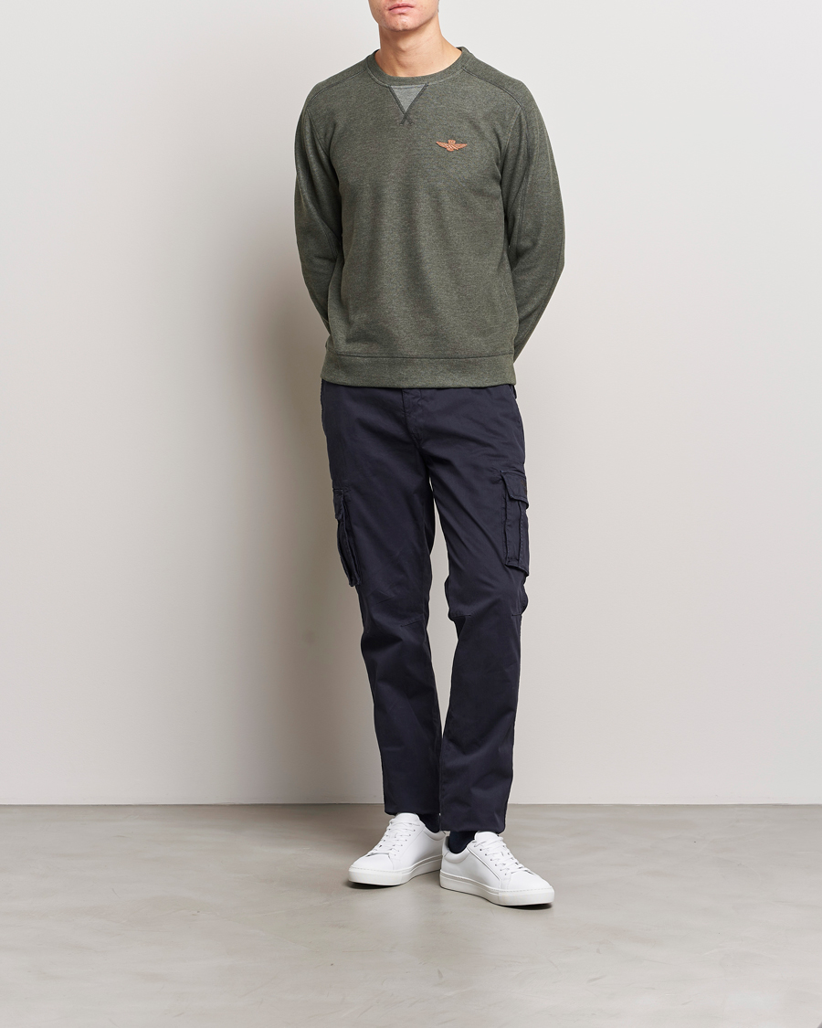 Homme | Pulls Et Tricots | Aeronautica Militare | Felpa Cotton Sweatshirt Olive Green