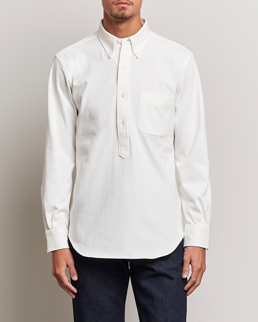 Homme | Chemises | Kamakura Shirts | Vintage Ivy Knit Popover Shirt Off White