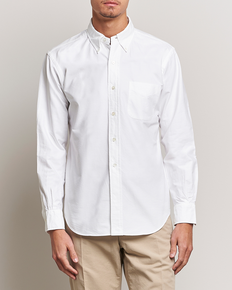 Homme | Chemises | Kamakura Shirts | Vintage Ivy Oxford Button Down Shirt White