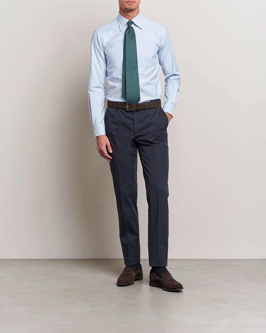 Homme | Chemises | Kamakura Shirts | Slim Fit Oxford BD Shirt Light Blue
