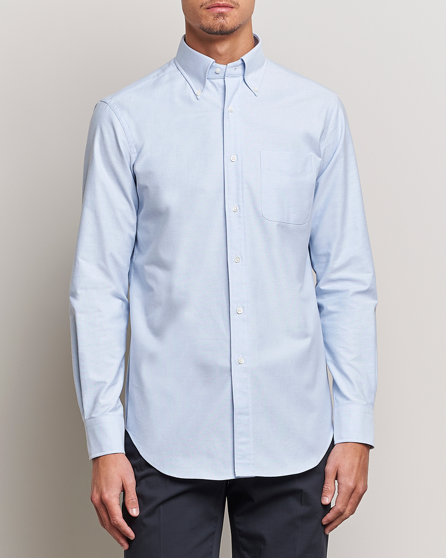 Homme | Chemises | Kamakura Shirts | Slim Fit Oxford BD Shirt Light Blue