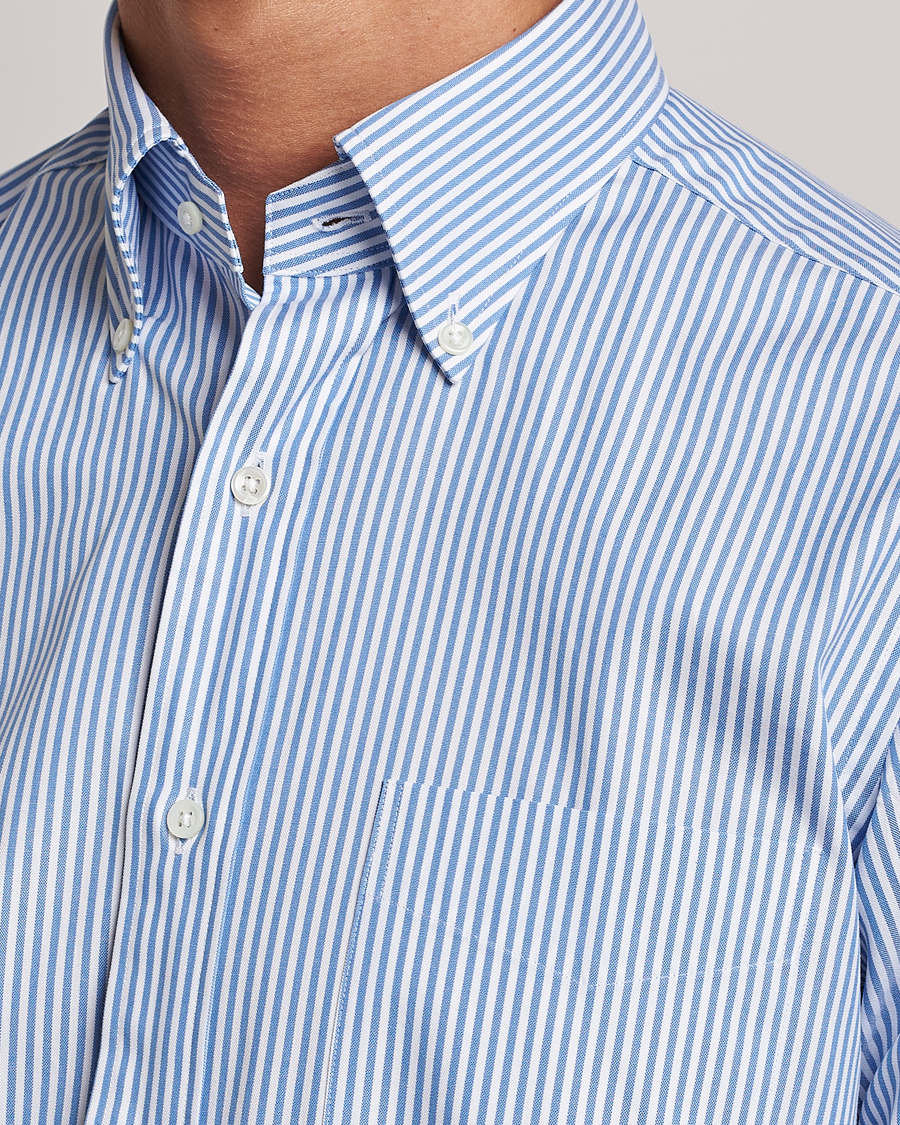 Homme | Chemises | Kamakura Shirts | Slim Fit Oxford BD Shirt Blue Bengal Stripe