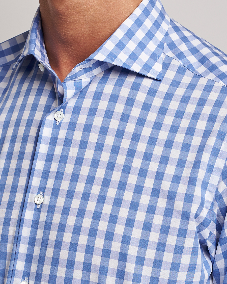 Homme | Chemises | Kamakura Shirts | Slim Fit Broadcloth Spread Shirt Blue Gingham
