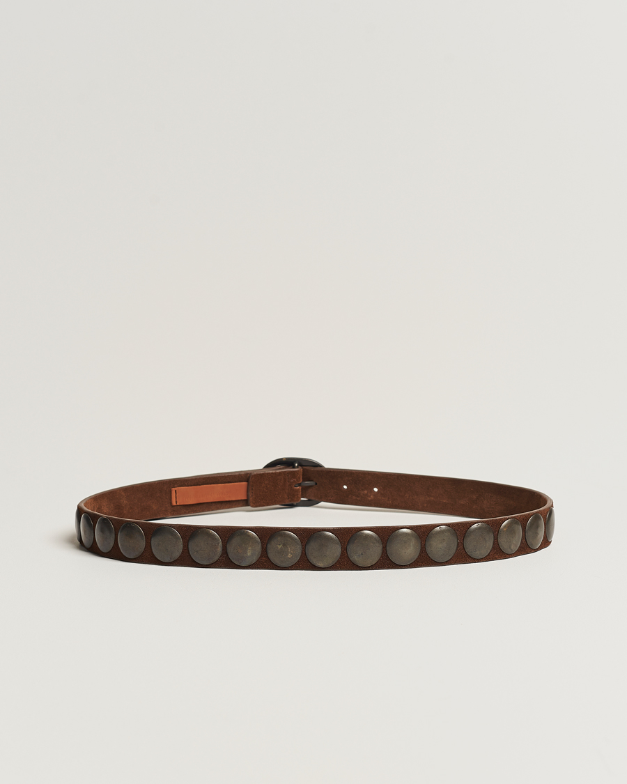 Homme | Massimo Alba Mik Studded Suede Belt Tobacco | Massimo Alba | Mik Studded Suede Belt Tobacco