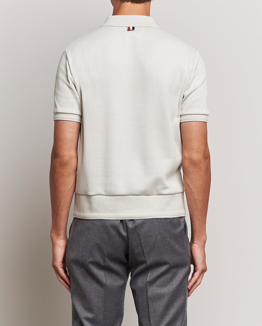 Homme | Polos | Thom Browne | Short Sleeve Knitted Polo Natural White