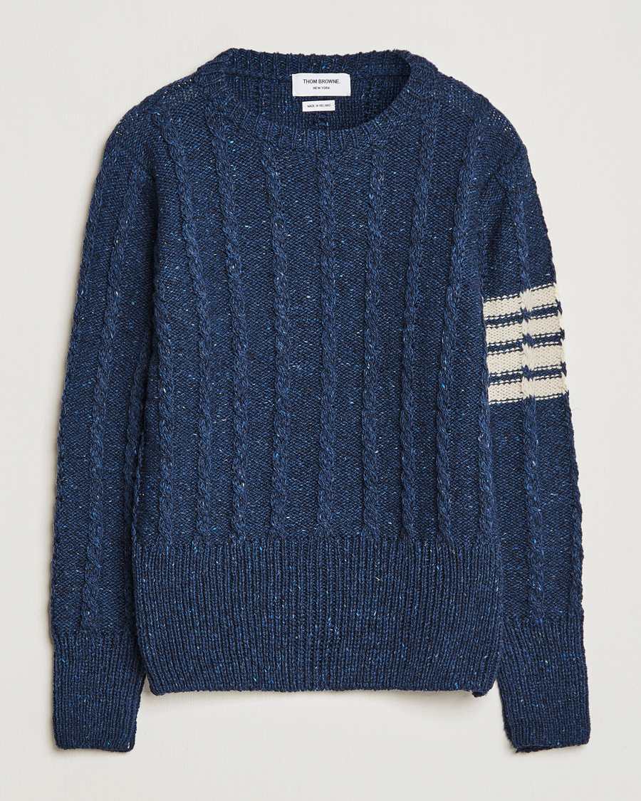 Heren | Truien | Thom Browne | Donegal Cable Sweater Blue